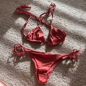 Strappy Zara Rust Cheeky Bikini Set